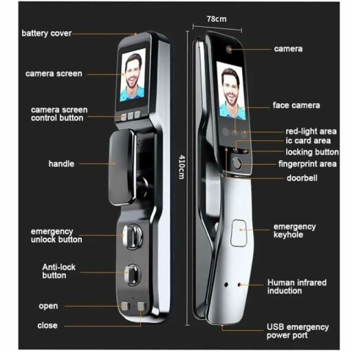 Modern electronic door lock in sleek design.