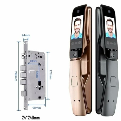 User-friendly smart door lock installation process.