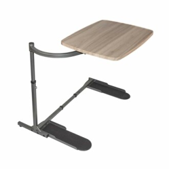 Adjustable wooden laptop desk with metal frame