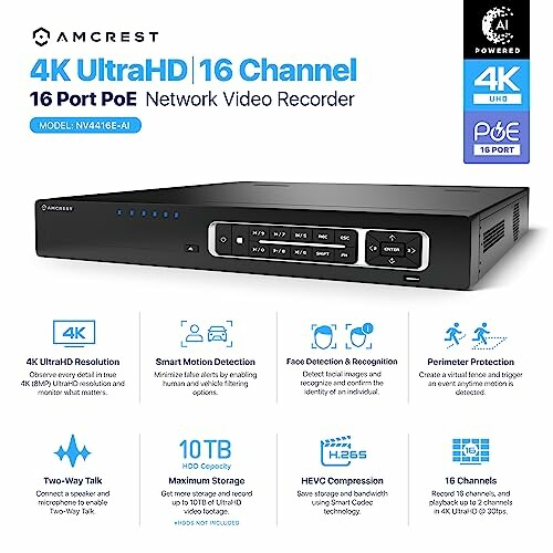 Amcrest 4K NV4416E-AI NVR