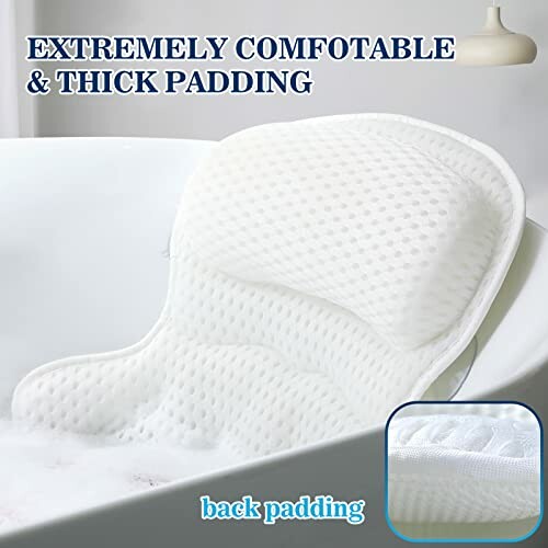 White bathtub padding with thick, comfortable design.
