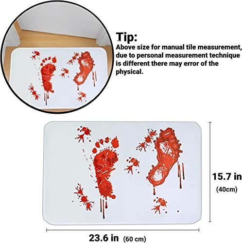 Halloween Bath Bloody Footprint Mat
