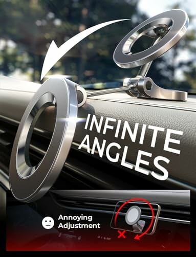 Car phone mount with infinite angle adjustment feature.