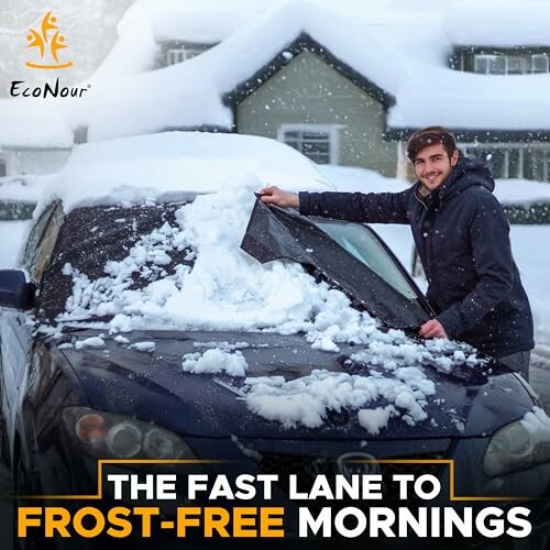 Easy to install and remove EcoNour Windshield Cover for Ice and Snow