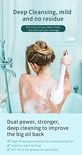 Person using a bath brush for deep cleansing
