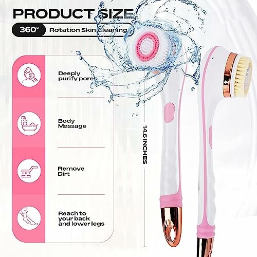 Electric skin cleaning brush with rotation feature and multiple uses.