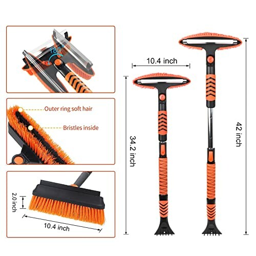 42'' Ice Scraper and Extendable Snow Brush