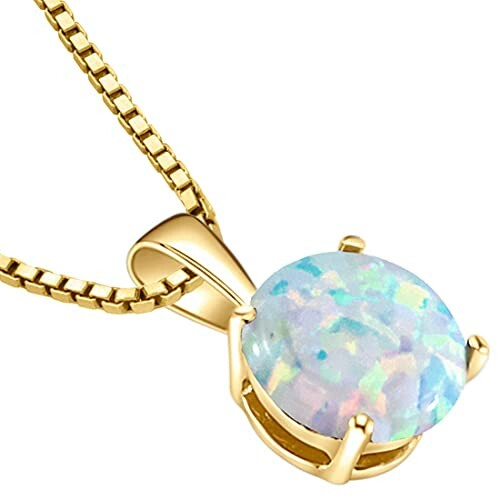Gold necklace with opal pendant