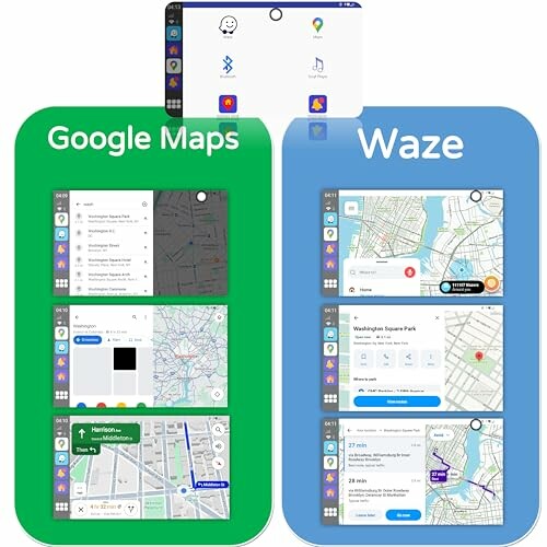 Comparison of Google Maps and Waze interfaces and features.