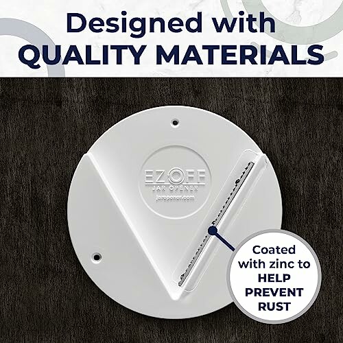 EZ Off jar opener with rust-preventing zinc coating