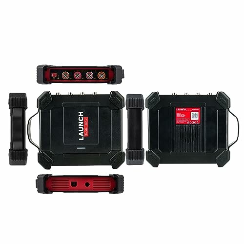 Launch X431 OBD2 diagnostic scanner, various views.