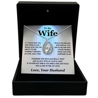 Necklace gift box with message to wife from husband
