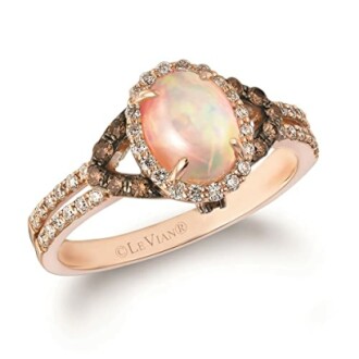 Diamond & Opal Halo Ring