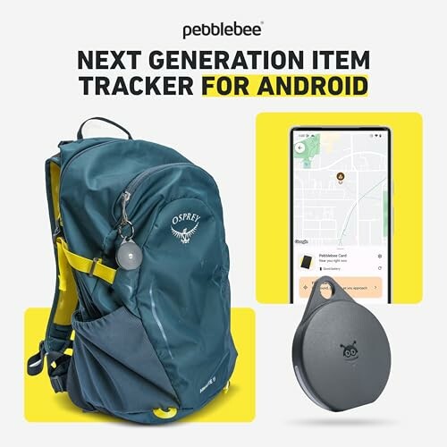 Pebblebee item tracker with backpack and smartphone app.