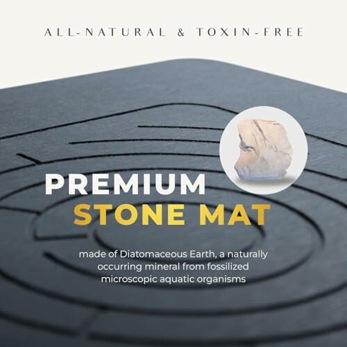 Premium stone mat made of diatomaceous earth, all-natural and toxin-free.