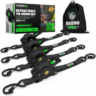 Rhino USA Retractable Ratchet Tie Down Straps