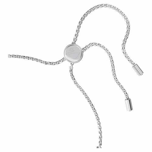 Silver adjustable chain bracelet with round clasp