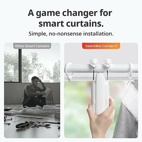 Comparison of smart curtains with SwitchBot Curtain 3 installation.
