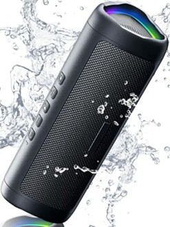 Waterproof Bluetooth speaker with water splashes