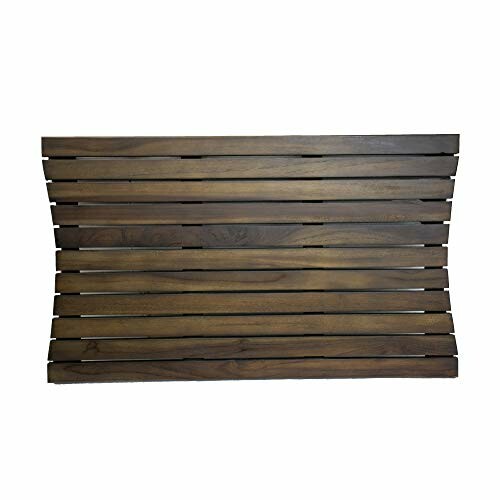 Wooden bath mat with horizontal slats