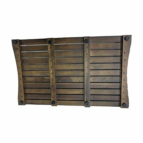 Wooden slatted panel with dark accents